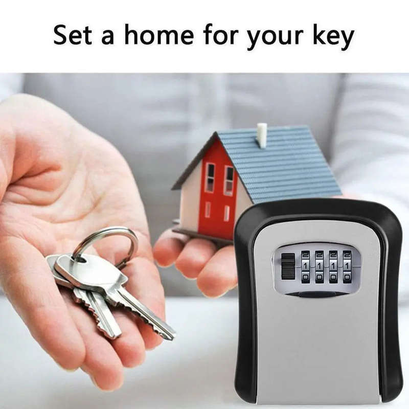 Key Lock Box Wall Mounted Key Safe Box Weatherproof Combination New