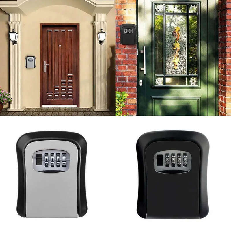 Key Lock Box Wall Mounted Key Safe Box Weatherproof Combination New