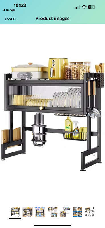 Over Sink Dish Drying Rack,3 Tier Kitchen Large Dish Drainer Stainless Steel Storage Counter, Org...