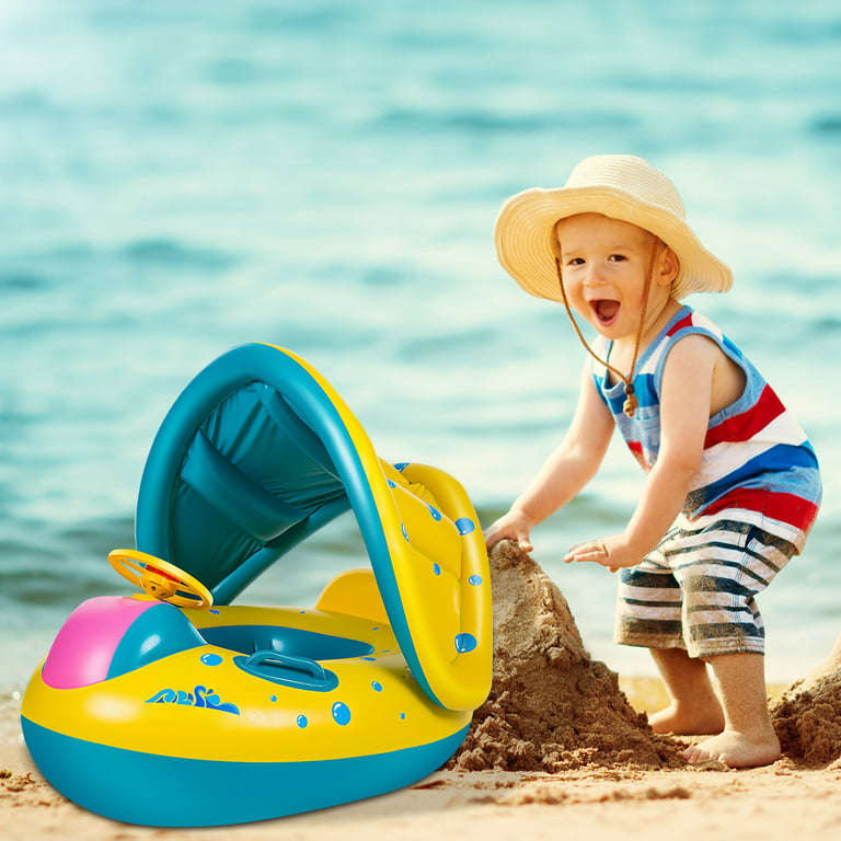Sunshade Summer Kid's Pool Beach Boat Floaters Free Inflatable Tube Swimming Ring for Kids