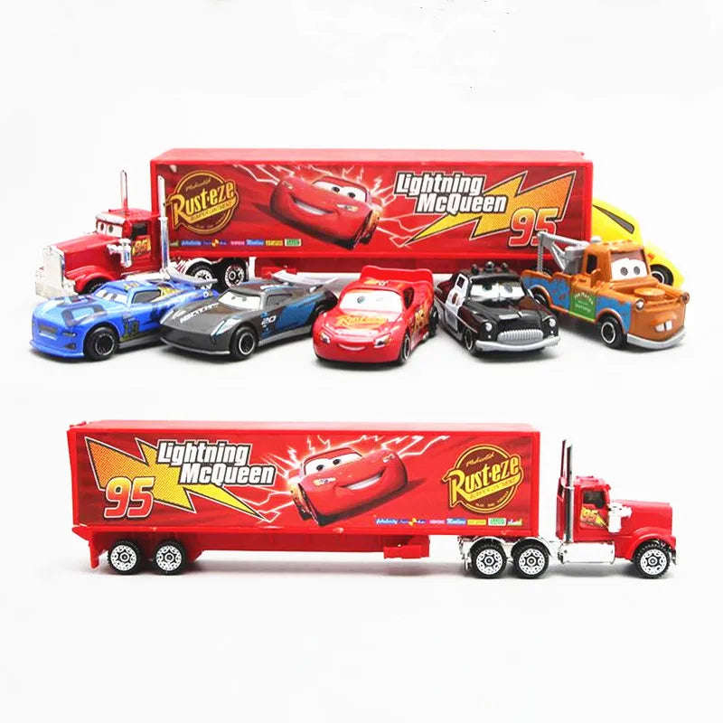 Disney Pixar Cars  7pcs/Lot Lightning Mcqueen Jackson Storm Mack Uncle Truck 1:55  Car Gift For K...