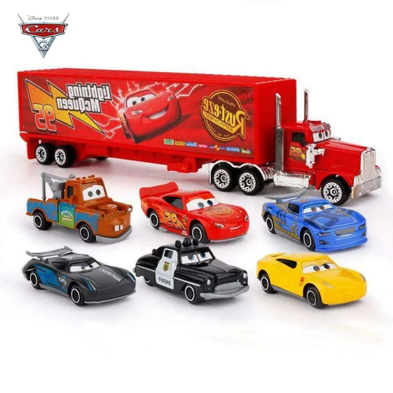 Disney Pixar Cars  7pcs/Lot Lightning Mcqueen Jackson Storm Mack Uncle Truck 1:55  Car Gift For K...