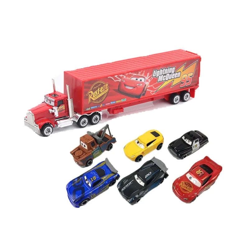 Disney Pixar Cars  7pcs/Lot Lightning Mcqueen Jackson Storm Mack Uncle Truck 1:55  Car Gift For K...