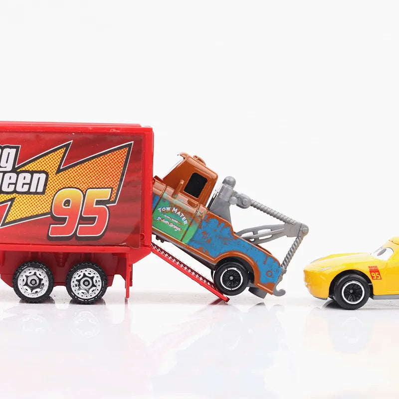 Disney Pixar Cars  7pcs/Lot Lightning Mcqueen Jackson Storm Mack Uncle Truck 1:55  Car Gift For K...
