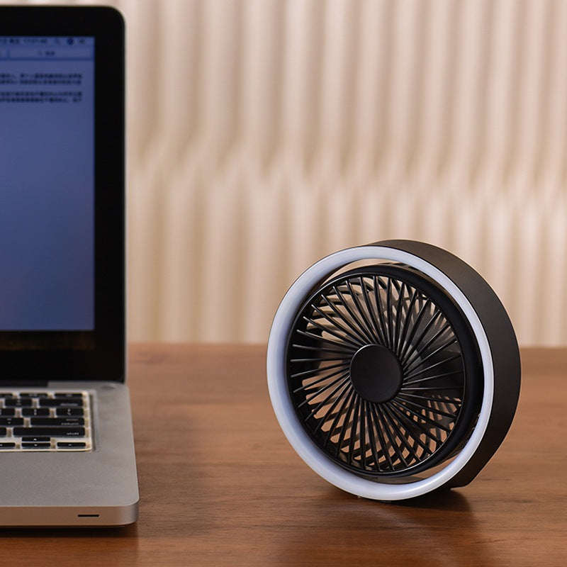 Portable Fan With LED Light (Rechargeable)