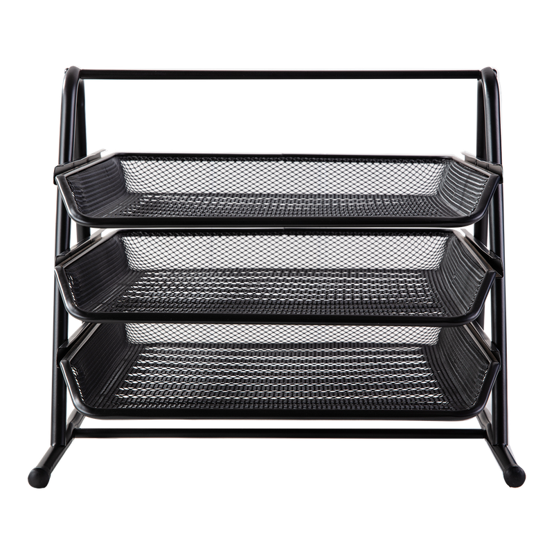Metal Mesh Document Sliding Tray Organiser - Black Various Options