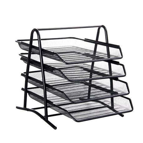 Metal Mesh Document Sliding Tray Organiser - Black Various Options