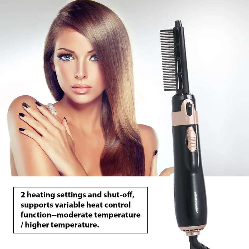 4 in 1 Hair Dryer Styler and Volumizer Hair Curler Straightener Blow Dryer Brush Rotating Blow Dr...