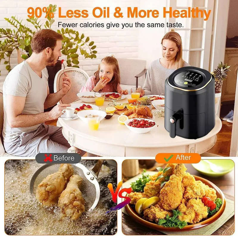 Air Fryer Digital Touch Screen Cooker Low Oil Timer Oven Frying Fryer Silvercrest 7.5L inc 2pc To...