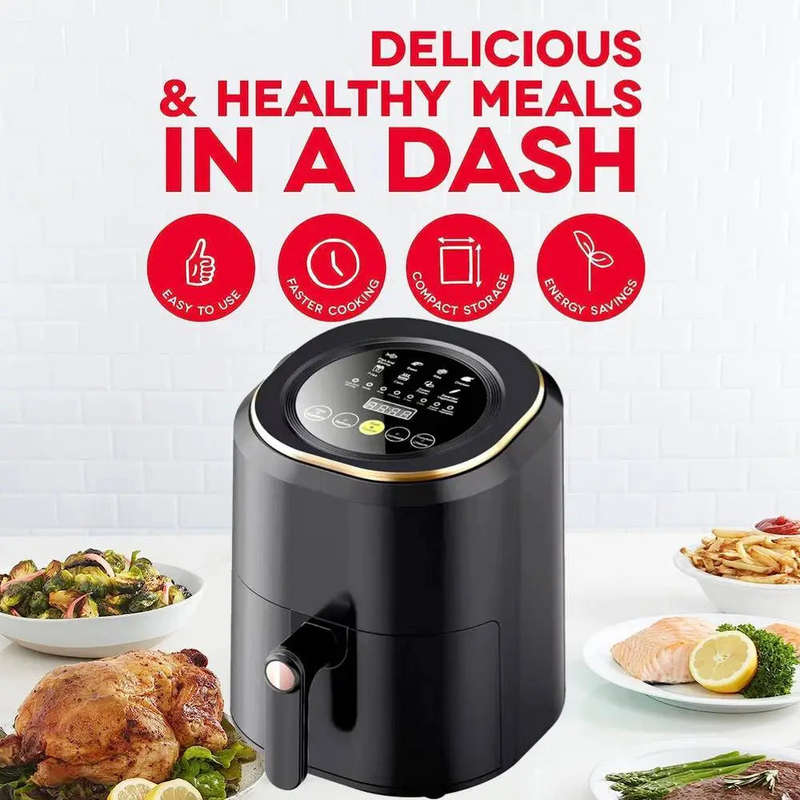 Air Fryer Digital Touch Screen Cooker Low Oil Timer Oven Frying Fryer Silvercrest 7.5L inc 2pc To...