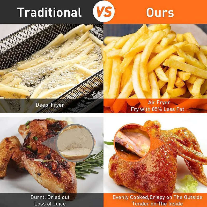 Air Fryer Digital Touch Screen Cooker Low Oil Timer Oven Frying Fryer Silvercrest 7.5L inc 2pc To...