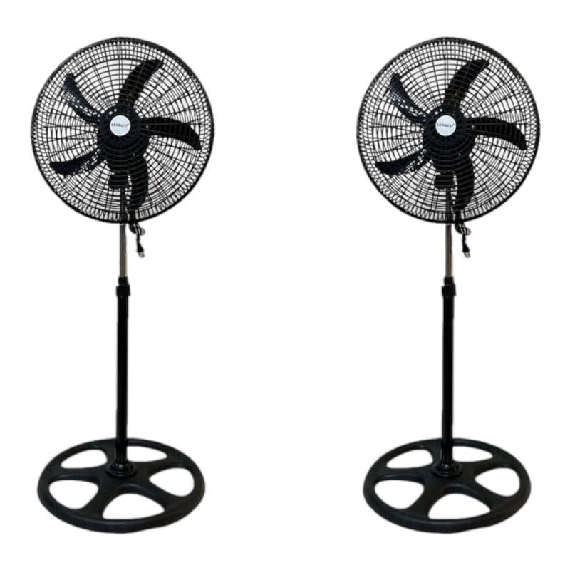 18'' Adjustable Pedestal Floor Fan set of 2 B 300 mm 5 Blade Pedestal Fan (Black, Pack of 2