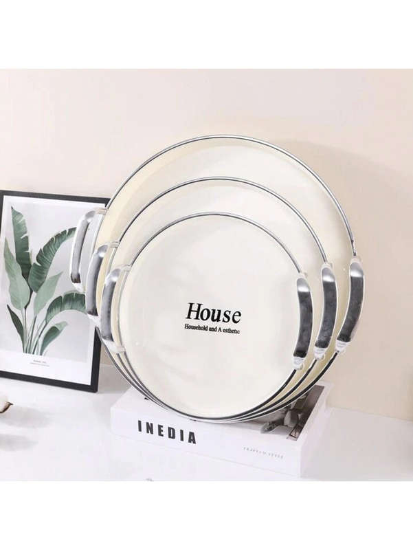 Plastic Food Storage Tray, Multi-Purpose Large Capacity Snack Breakfast Serving Tray Suitable For...