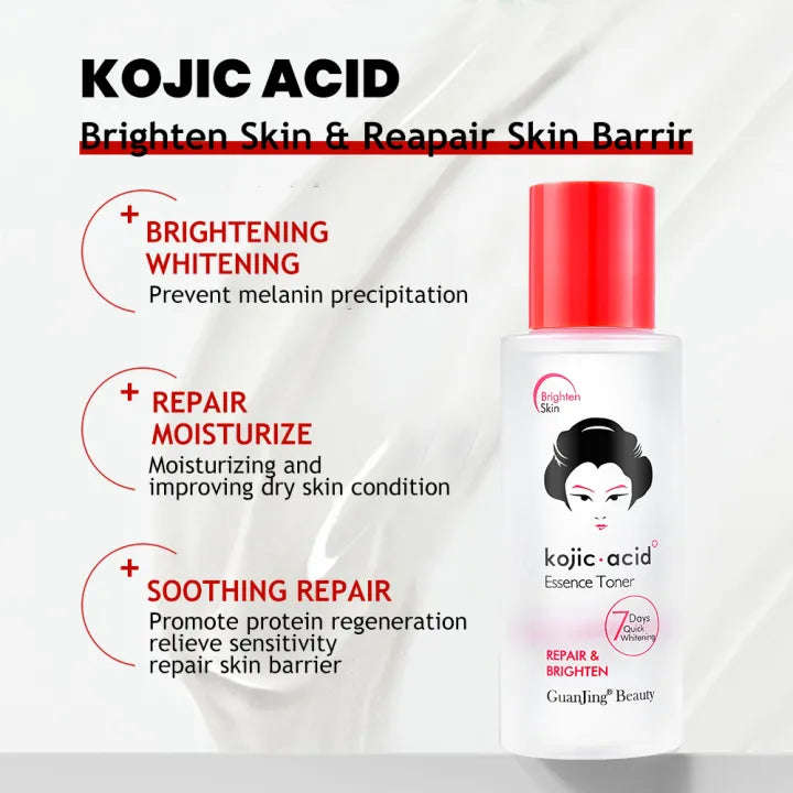 Kojic Acid Essence Toner Repair Brighten Essence Anti Wrinkle Moisturizing Refining Pores Skin Ca...