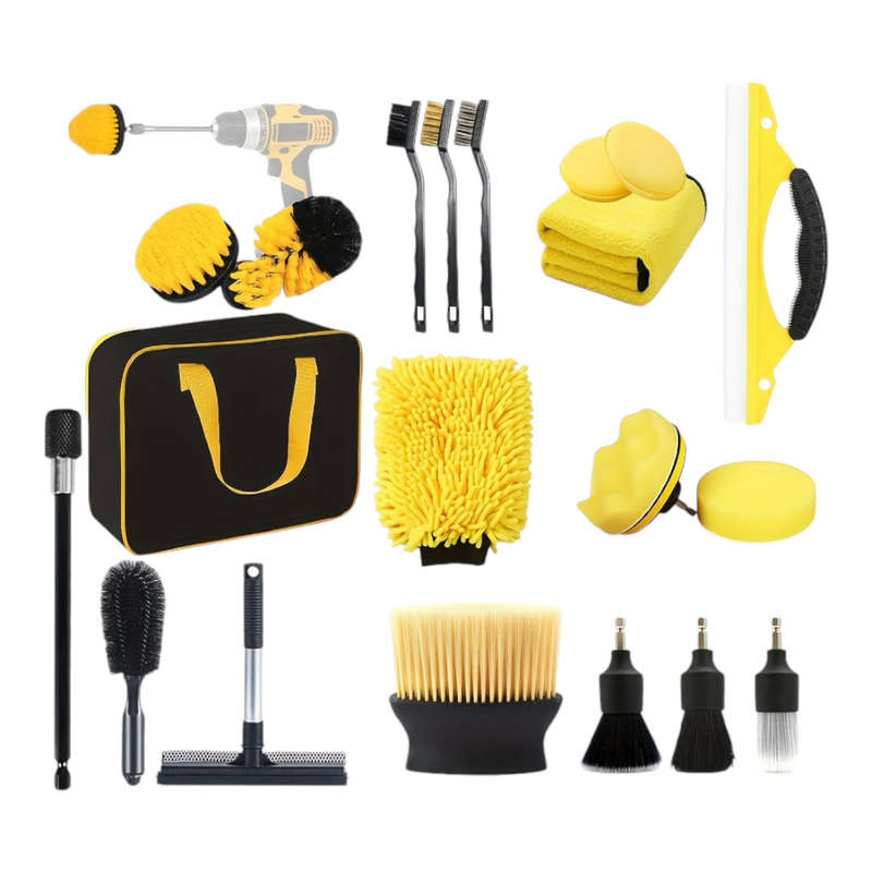 Car Cleaning Kit (20 Pieces) - Car Washing Products for Interior/Exterior - Car Detailing Brushes...