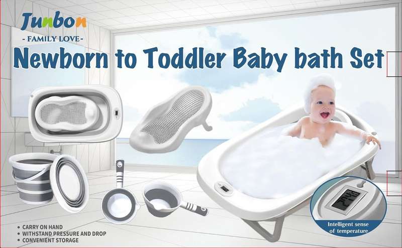Newborn To Toddler Foldable Baby Bath Set 6pc