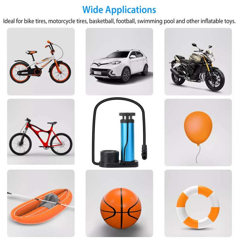 Mini Foot Pump Tire Inflator with Pressure Gauge