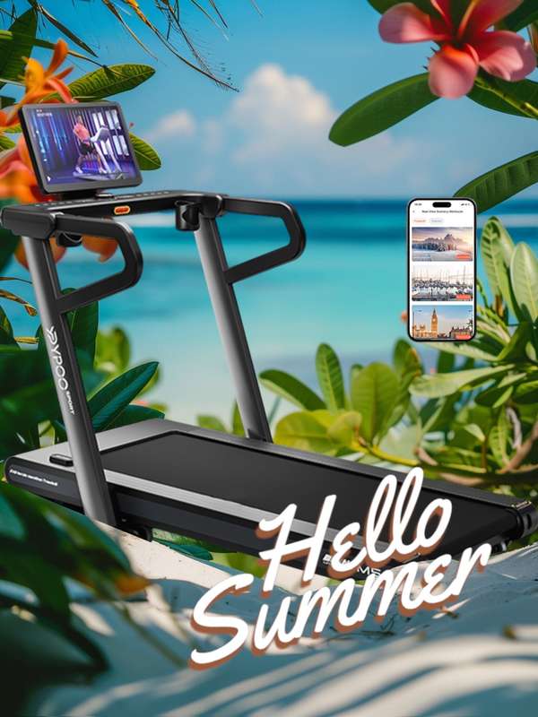 M5 Semi-Commercial Treadmill with -6% to +15% Incline & AI Suspension Shock Absorption