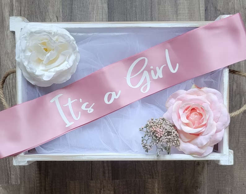 Baby Shower Sash/ Gender Reveal Sash For  It's a Boy Or It's a Girl