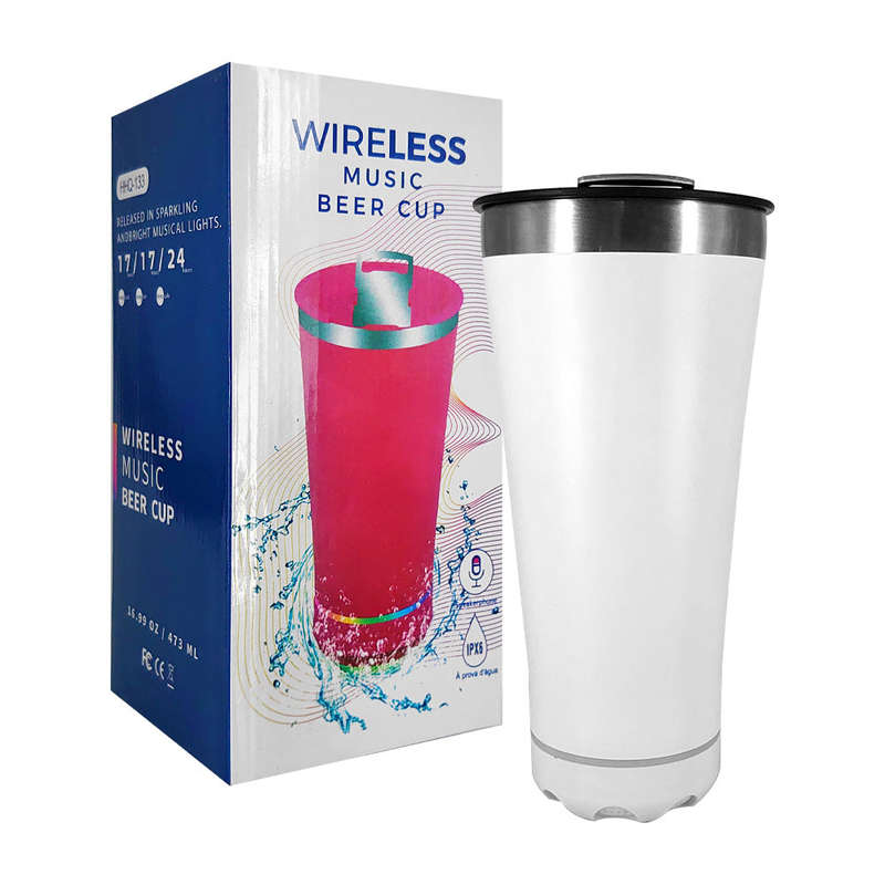 MTech 473ml Bluetooth Speaker Travel Mug  Stainless Steel Tumbler (Multiple Colors)
