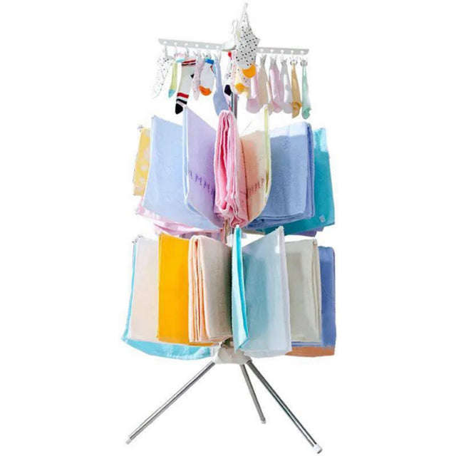 Collapsible Clothes Drying Rack 3-Tier Indoor & Outdoor Space Saving Stand Hanger