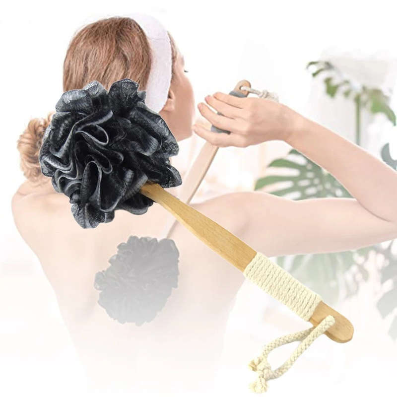 Shower Sponge  With Wooden Handle -1pc