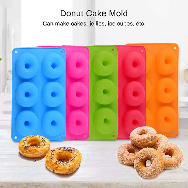 Pan of 6 Round Doughnut Silicone Mould