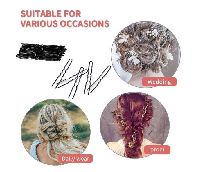 Black Metal Bobby Pin Hair Clips for Up-do Hair Styling Accessories