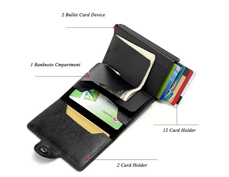 Pop Up Credit Card Holder Wallet & Money Clip 10-14 Cards