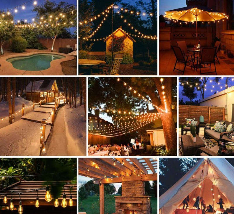 Solar Powered Outdoor String Lights - 5m (10 Lights)