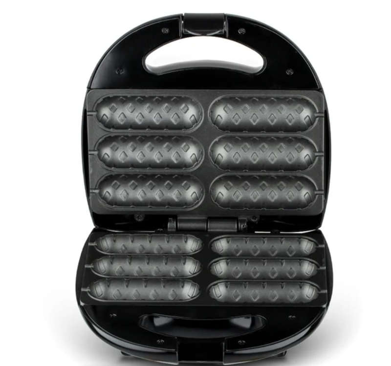 850W Portable Corn Dog Grill with Non-Stick Plates & Heat-Insulated Handle
