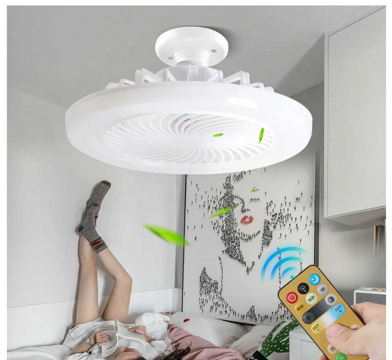 LED Ceiling Light 360 Rotation 6500k With Fan & Remote Control