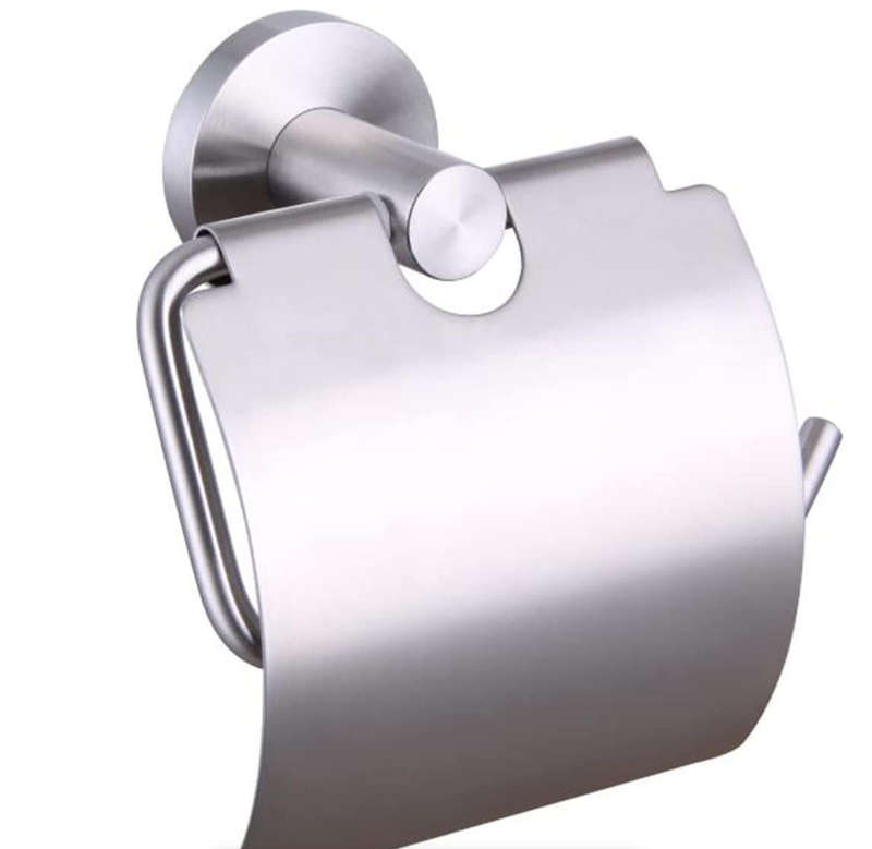 Chrome Toilet Paper Dispenser With Cover - Silver