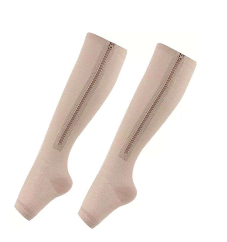 Zip Sox Calf Compression Sock -Beige