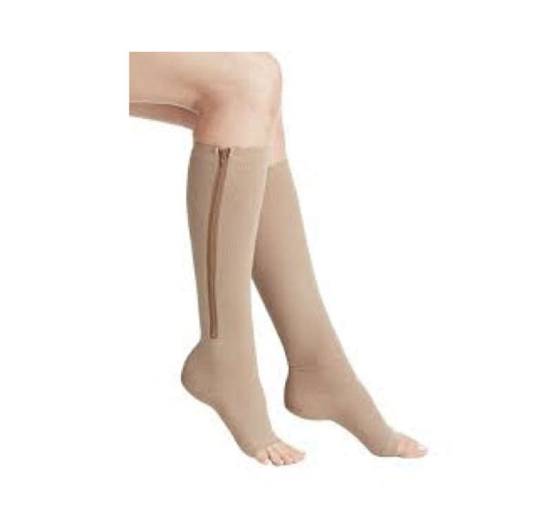 Zip Sox Calf Compression Sock -Beige