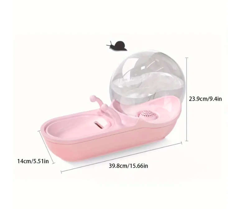 Pet Water Drinking Dispenser, Snail Shaped Ultra Quiet Automatic Circulation Pet Water Fountain F...
