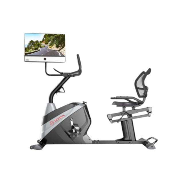 YESOUL J1 PLUS Smart Magnetic Recumbent Bike with 21.5 Rotating Screen & Bluetooth