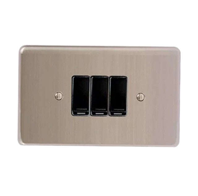 3/4 Lever Black & Silver Switch - Stainless Steel