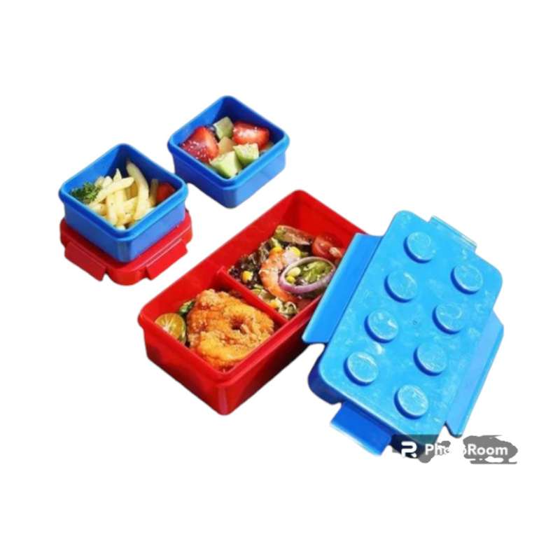 3 in 1 Blocks Snack Lego Shape Lunch Box with cup