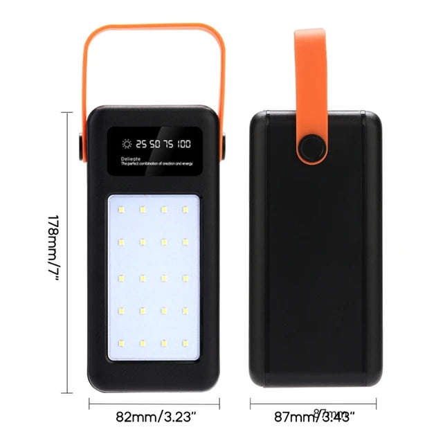 80000mAh Portable Solar Powered Powerbank with a Flashlight