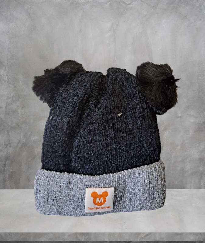 Baby Toddler Warm Fluffy Beanie Hat & Scarf Set  Winter Woolen Cap for Boys & Girls