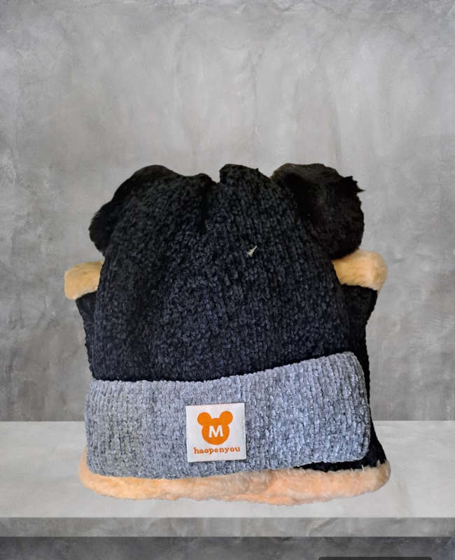 Baby Toddler Warm Fluffy Beanie Hat & Scarf Set  Winter Woolen Cap for Boys & Girls