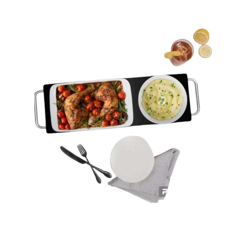 Condere Long Electric Hot Tray, Stainless Steel Glass, in, Black