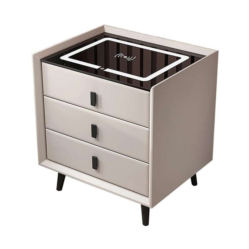 Smart Wireless Charging 3drawers Bedside Table