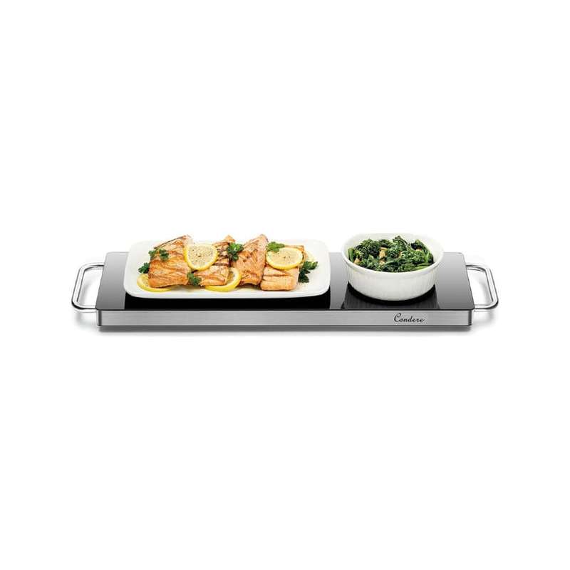 Condere Long Electric Hot Tray, Stainless Steel Glass, in, Black
