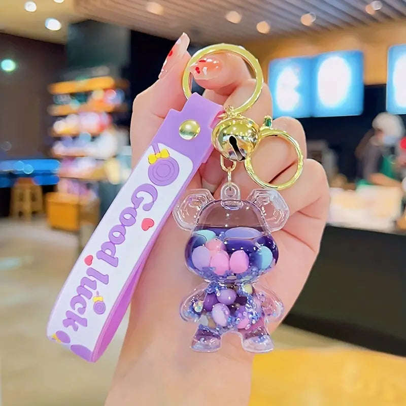 Cartoon Rhinestone Rabbit Keychain Car Pendant Bunny Key Ring School Bag Small Gift Accessories F...