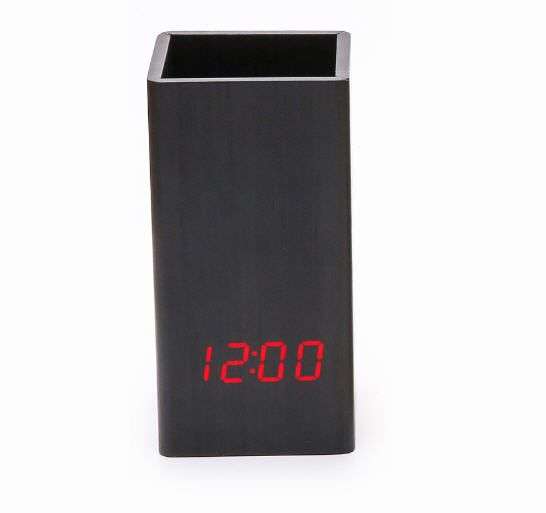 MTech LED Pen Holder Clock with Sound Control, Date, Temperature & Alarm  USB or Battery Power...
