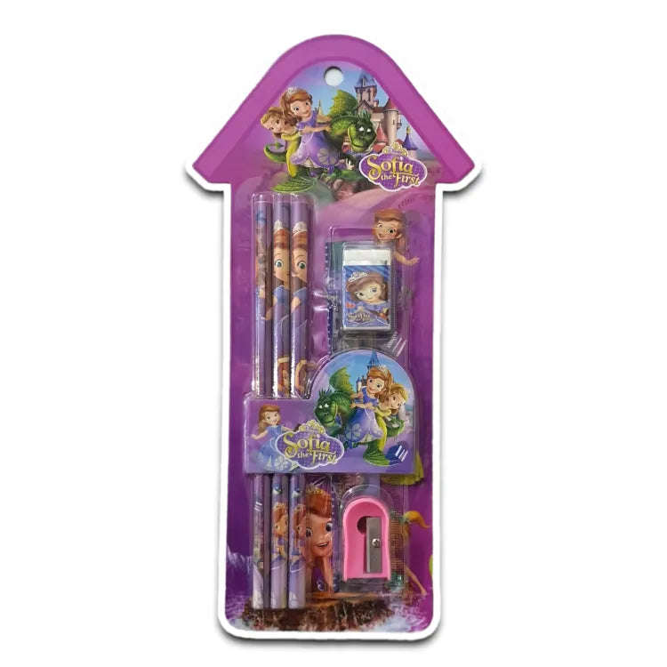Catoon Print Kids Stationery Set 6pcs
