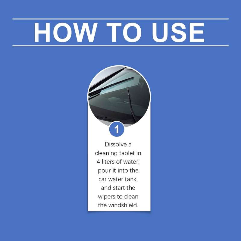 30PCS Windshield Cleaner Tablets  Car Glass Rainproof Cleaning, Foam Washer Fluid Concentrate