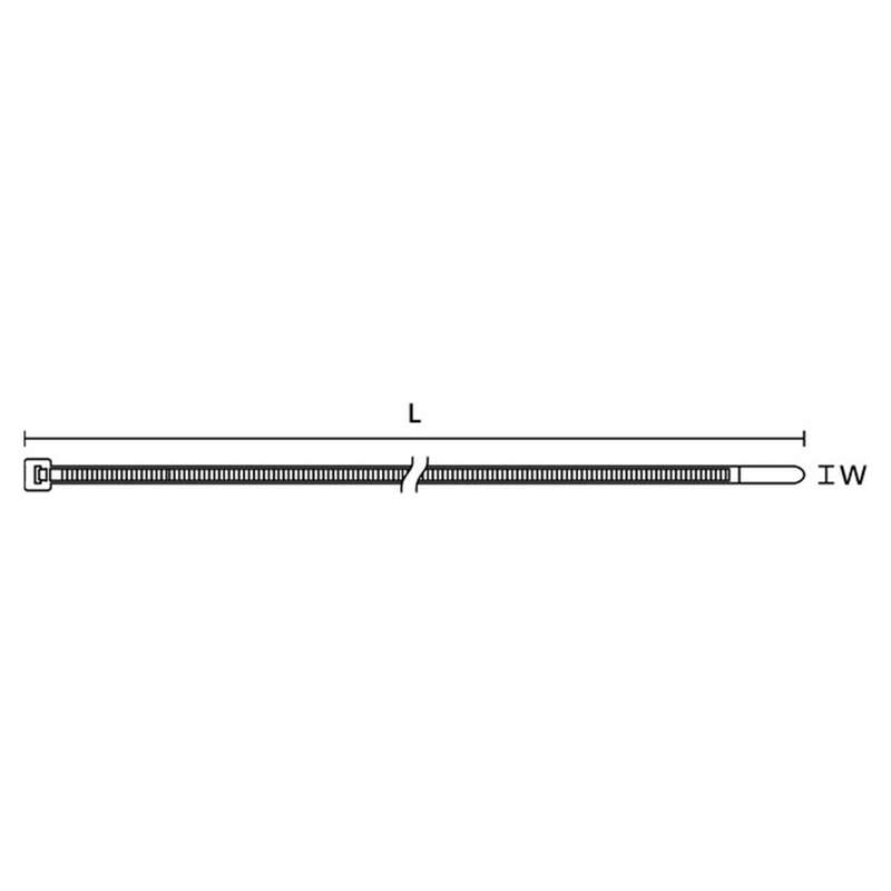 Cable Tie Inside Serrated (101.6mm x 2.5mm, Ø1.522.0mm) T18R